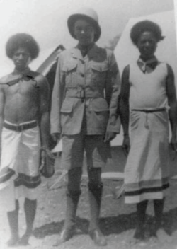 Leading Air Craftsman resplendent in tropical uniform with associates